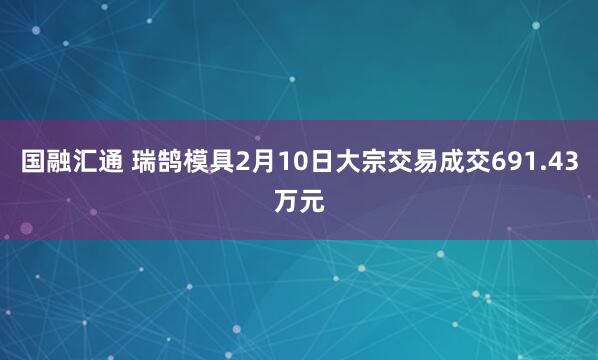 国融汇通 瑞鹄模具2月10日大宗交易成交691.43万元